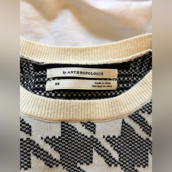 Anthropologie black and white checkered sweater - Picture 2 of 4